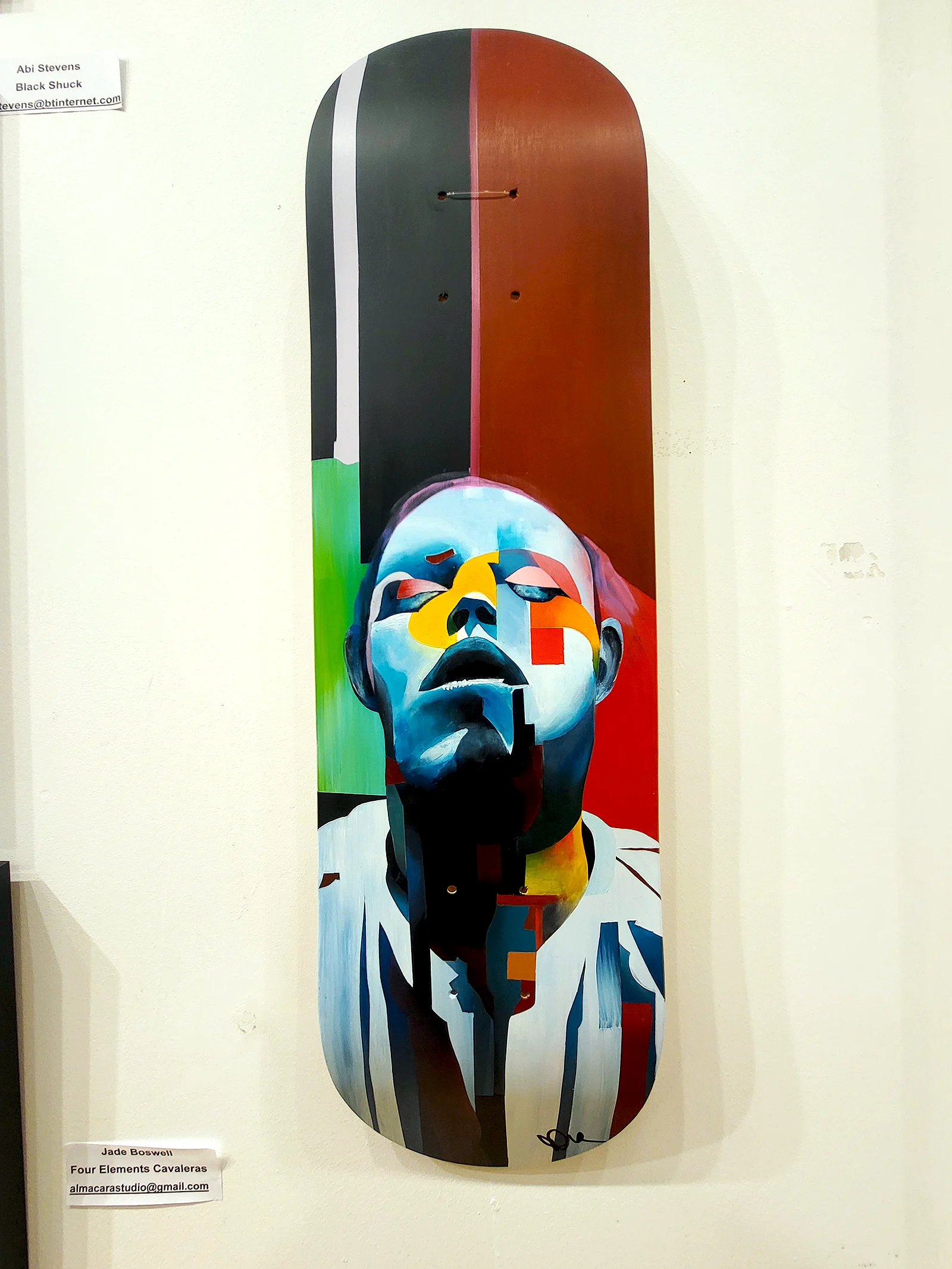 Abstract portrait artwork by Paul Kneen exhibited at Shine exhibition Cambridge