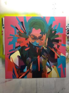 Protection abstract portrait painting stage 5