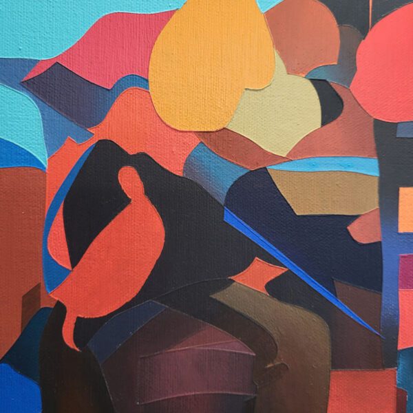 Brain Fog abstract portrait original painting close up 1