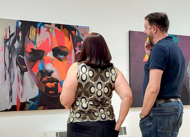 My painting 'Strength from Within' on display at Peterborough Museum as part of my solo show Strength from within at Peterborough Museum