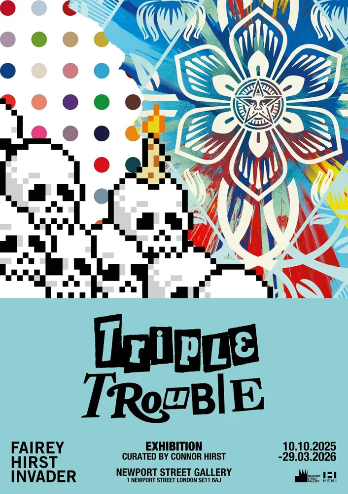 Triple Trouble featuring Damien Hirst, Shepard Fairey and Invader
