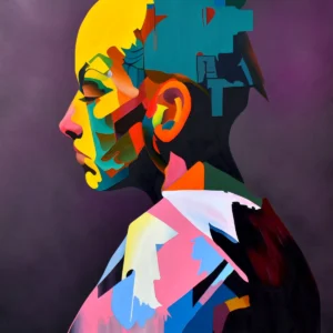 Endurance Unveiled limited edition abstract portrait print by Paul Kneen