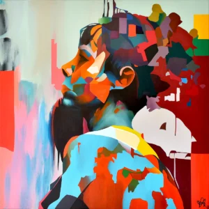 Enchanted Solitude abstract portrait painting