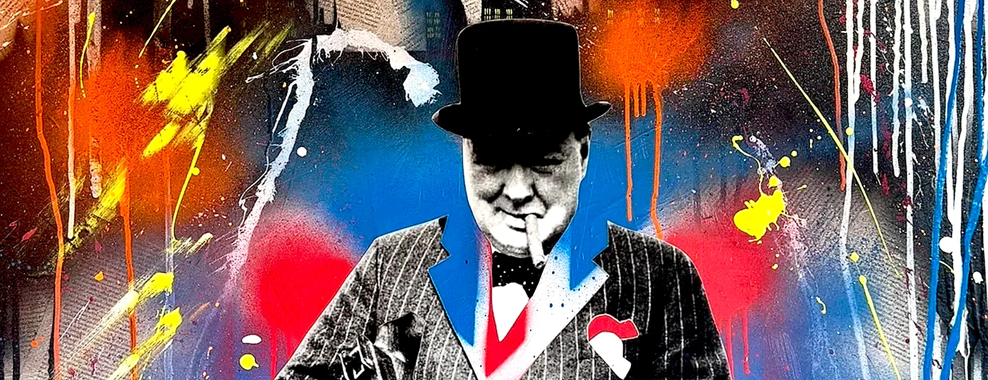 Close up of a painting by Jake Wood who has been accused of using Ai in his work