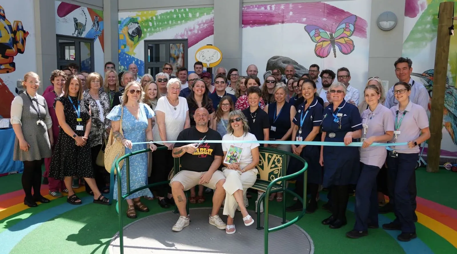 group shot of everyone who attended the opening of the sensory garden