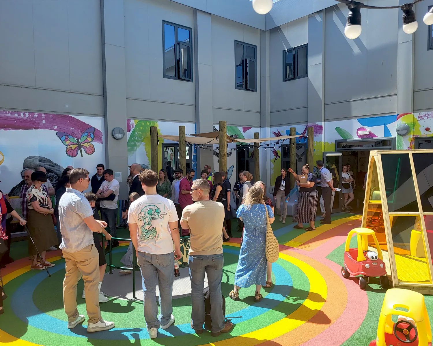 people in the sensory garden