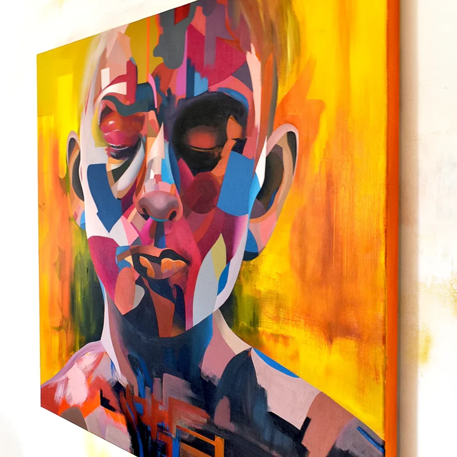 Whispers of Worry | Abstract Portrait Painting by Paul Kneen