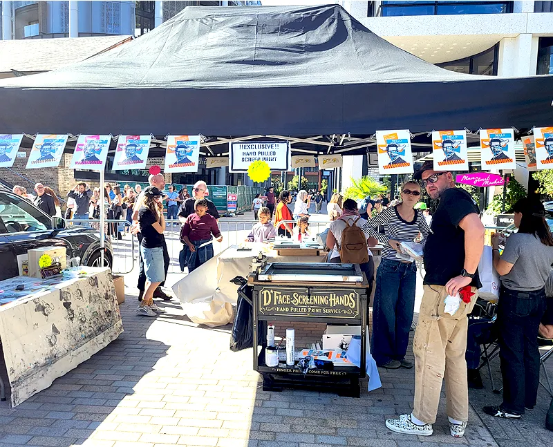D*Face screen printing stand at Art Car Boot Fair 2026